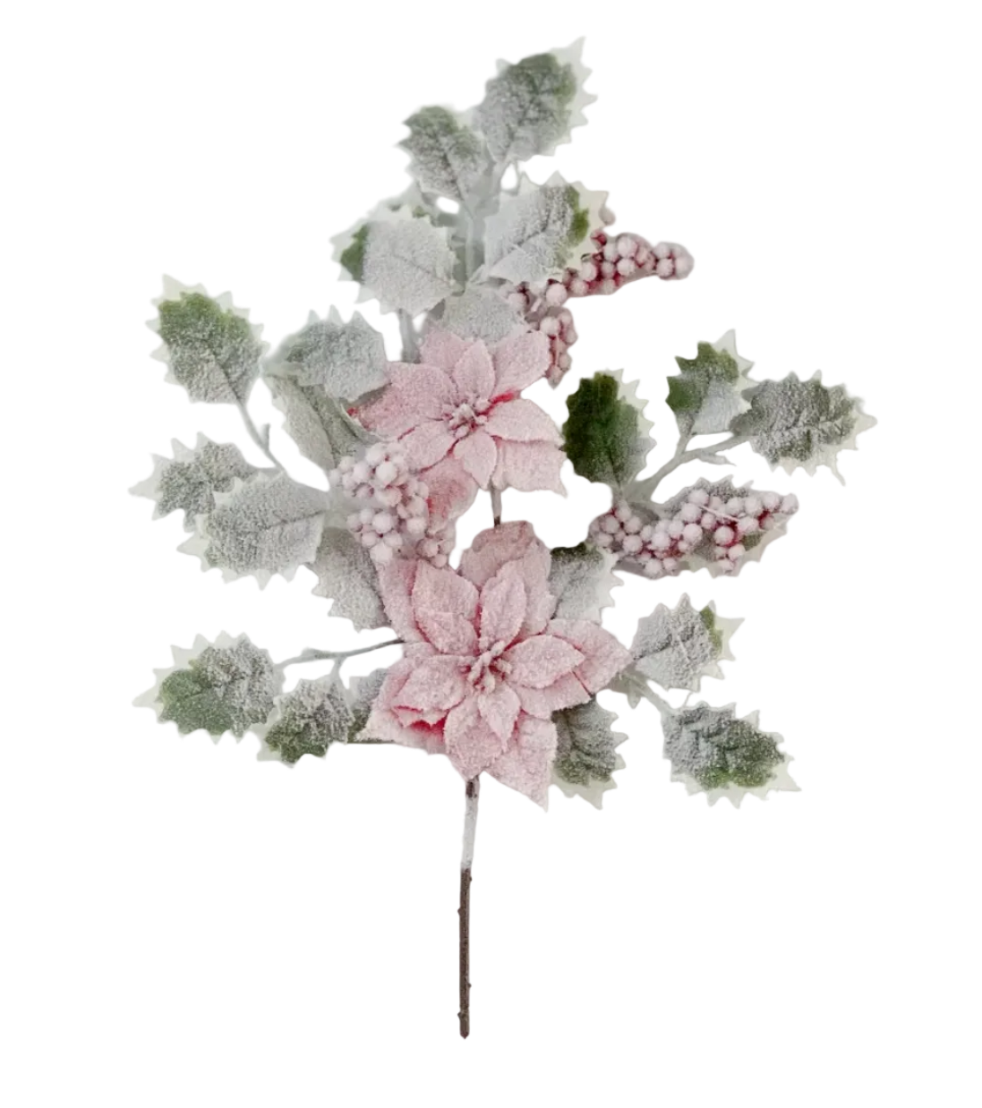 85412-RD | 19" | POINSETTIA BERRY SPRAY | RED