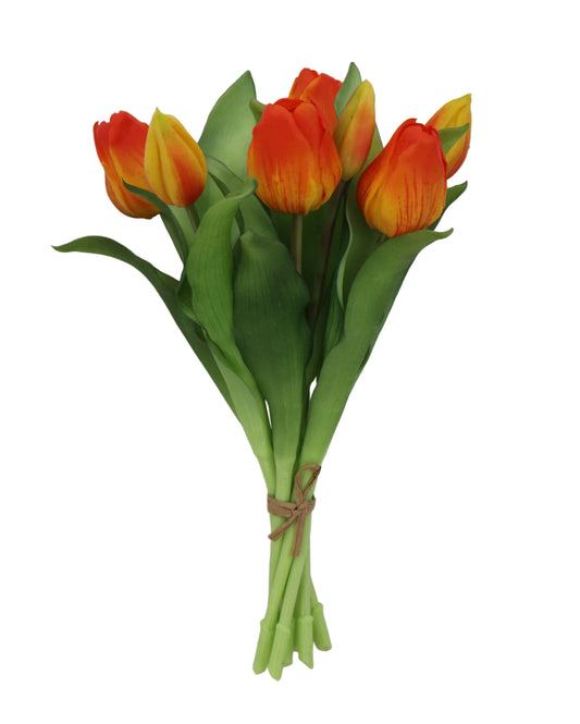 85465-OR | 12" | SOFT TOUCH TULIP BUNDLE | ORANGE