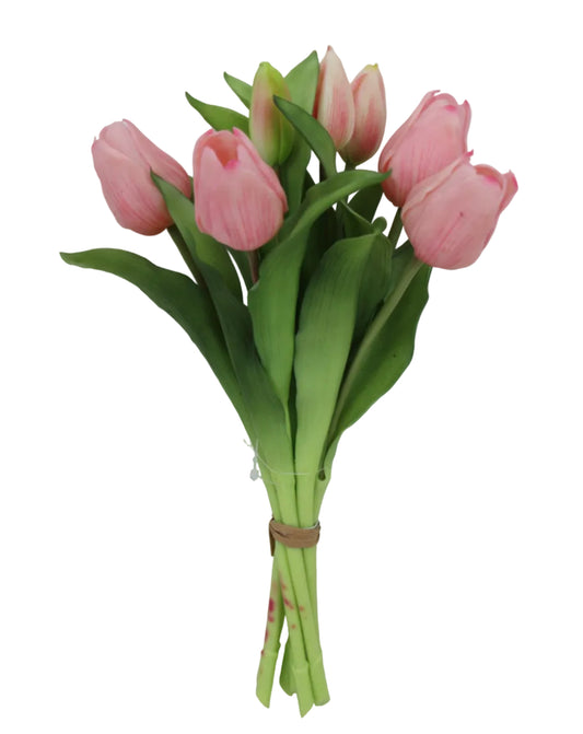85465-PK | 12" | SOFT TOUCH TULIP BUNDLE | PINK