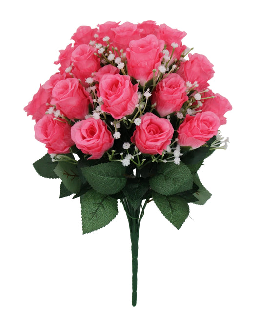 85483-PK | 17" | ROSE BUD BUSH X24 | PINK