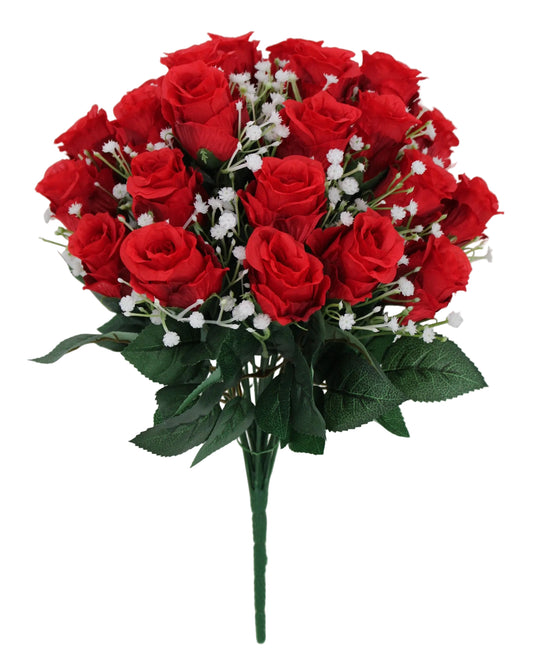 85483-RD | 17" | ROSE BUD BUSH X24 | RED