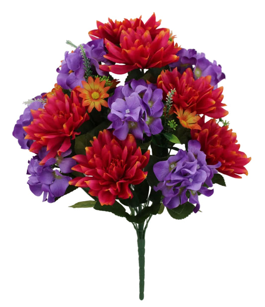 85496-BTYPU | 21" | DAHLIA HYDRANGEA BUSH | BEAUTY/PURPLE