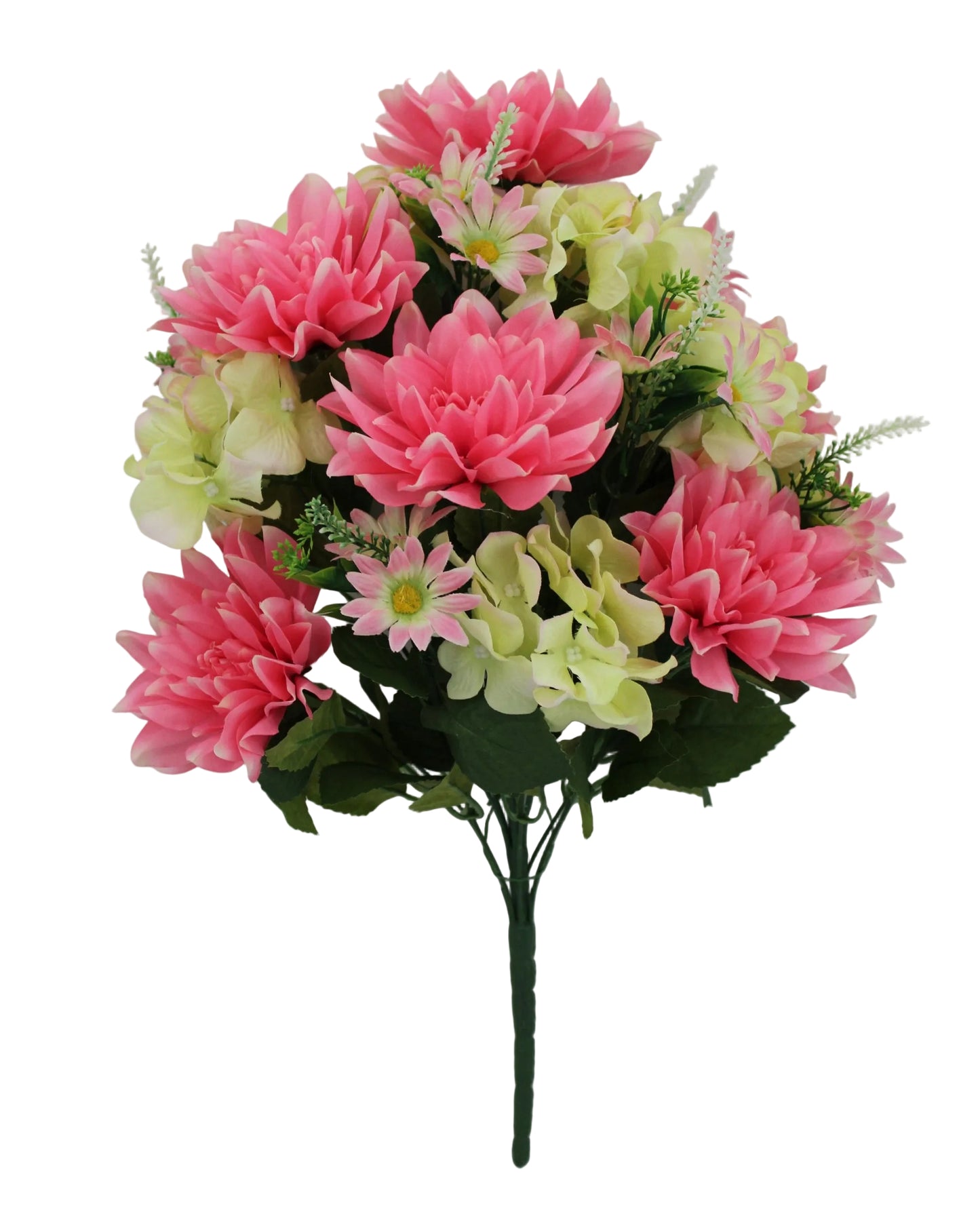 85496-PKGN | 21" | DAHLIA HYDRANGEA BUSH | PINK/GREEN