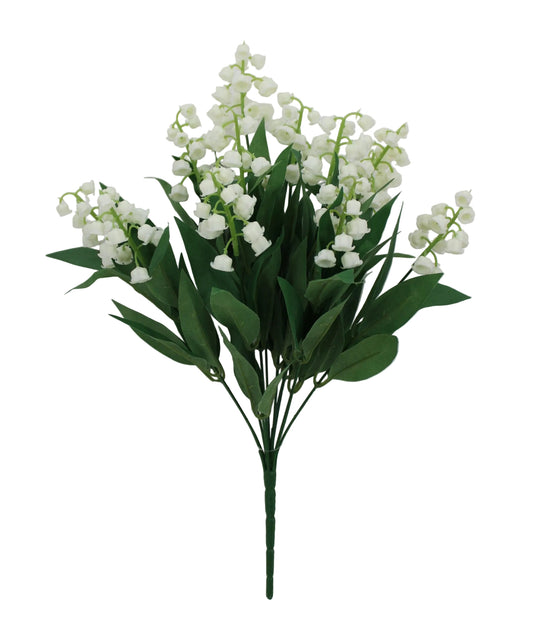 85603-CR | 20" | LILY OF VALLEY BUSH X12 | CREAM