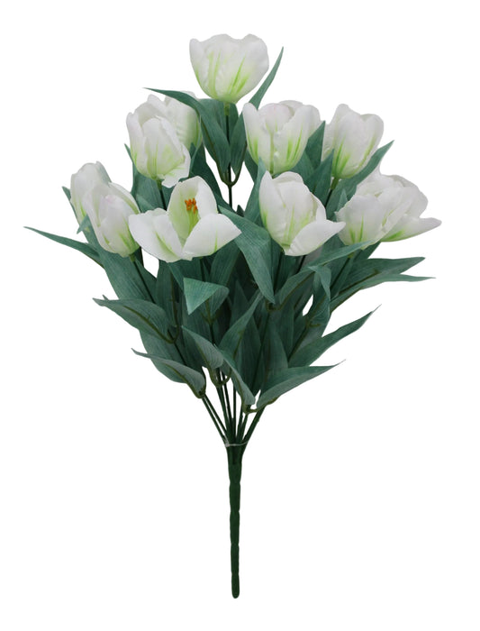 85604-CR | 19" | Tulip Bush x12 | Cream - A&B Wholesale Market Inc