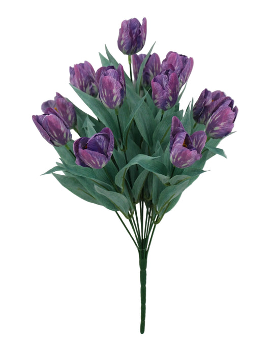 85604-PU | 19" | Tulip Bush x12 | Purple - A&B Wholesale Market Inc