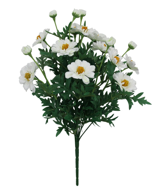 85608-CR | 19" | ZINNIA BUSH X12 | CREAM