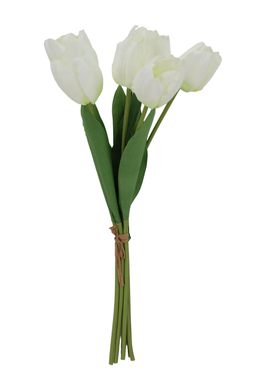 85640-CR | 19" | TULIP BUNDLE X6 | CREAM