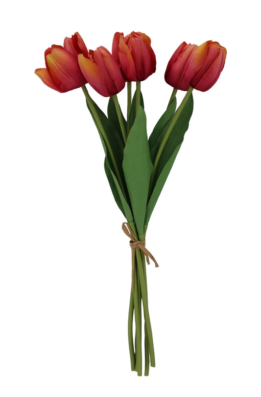 85640-OR | 19" | TULIP BUNDLE X6 | ORANGE