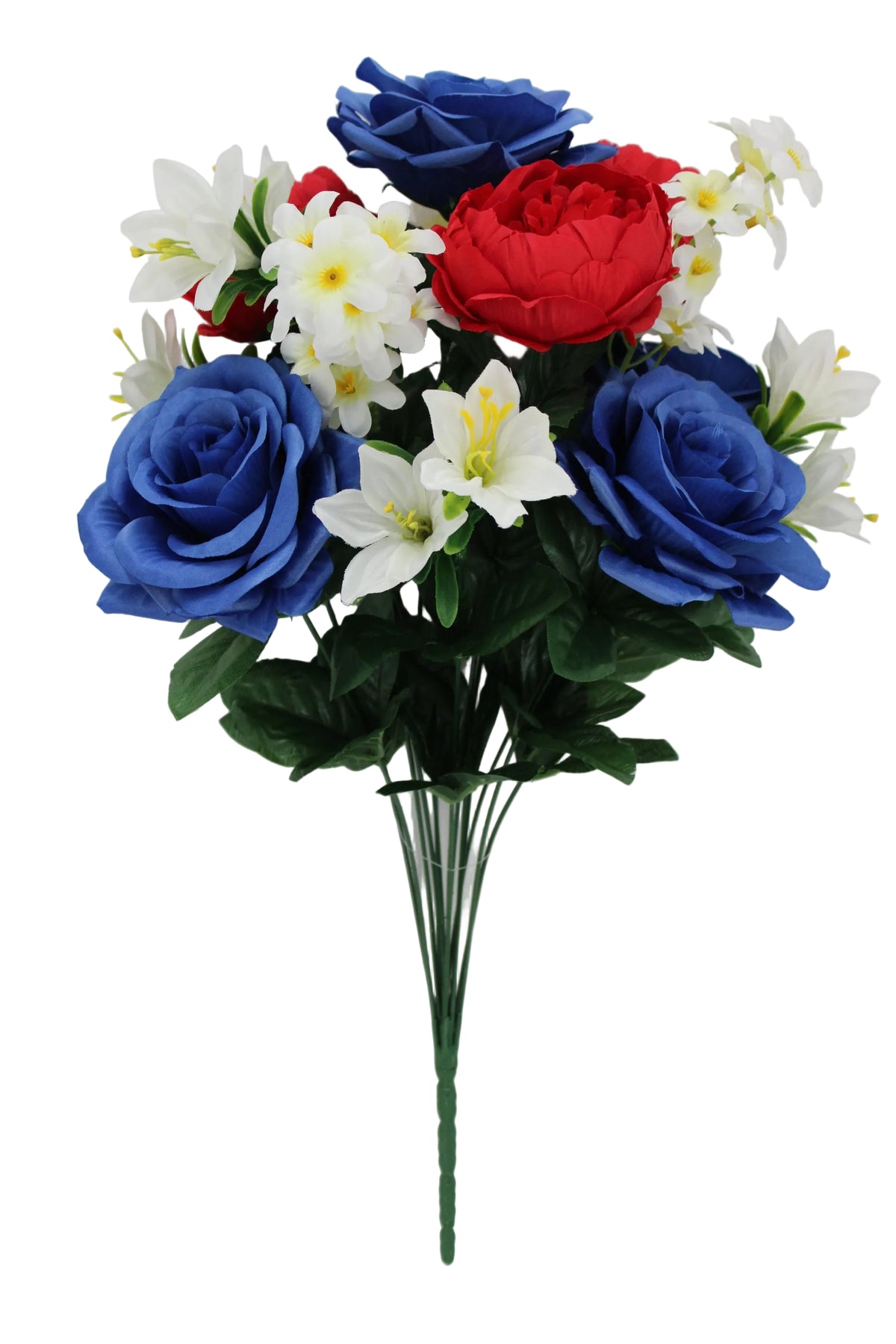 85658-RDWTBL | 22" | PEONY ROSE SMALL LILY | RED/WHITE/BLUE