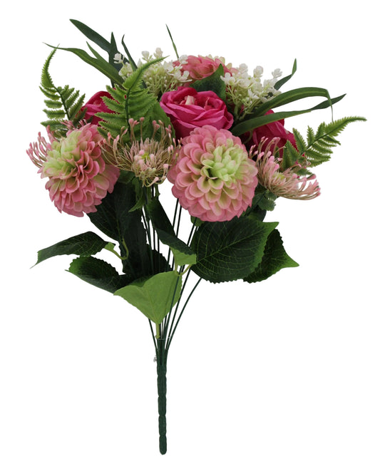 85687-FU | 19" | ROSE DAHLIA BUSH X12 | FUCHSIA