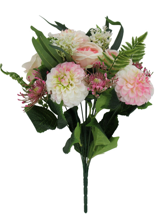 85687-PK | 19" | ROSE DAHLIA BUSH X12 | PINK