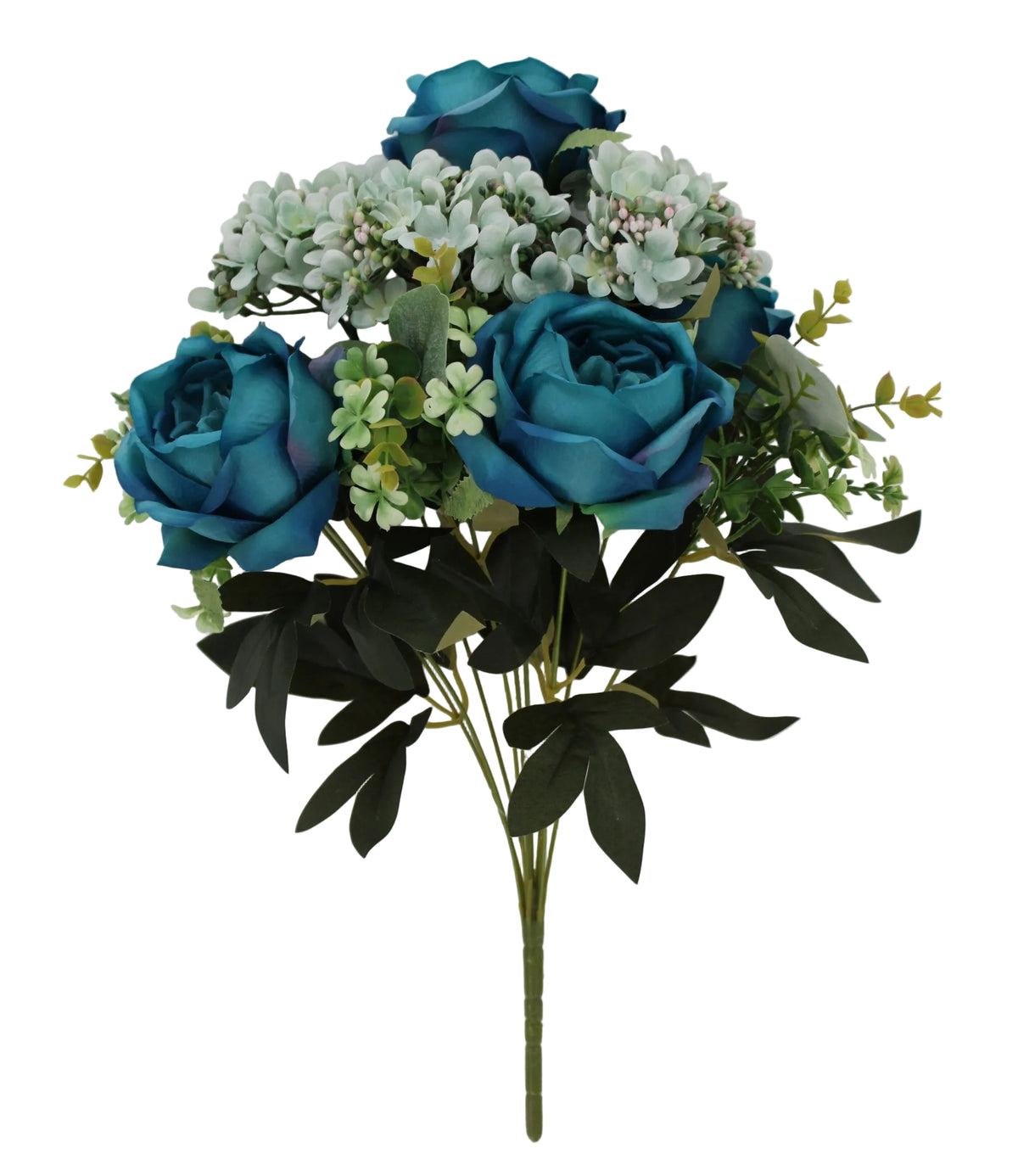85688-TQ | 20" | ROSE HYDRANGEA BUSH X10 | TURQUOISE