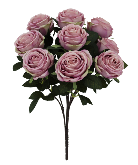 85694-LV | 19" | ROSE BUSH X9 | LAVENDER