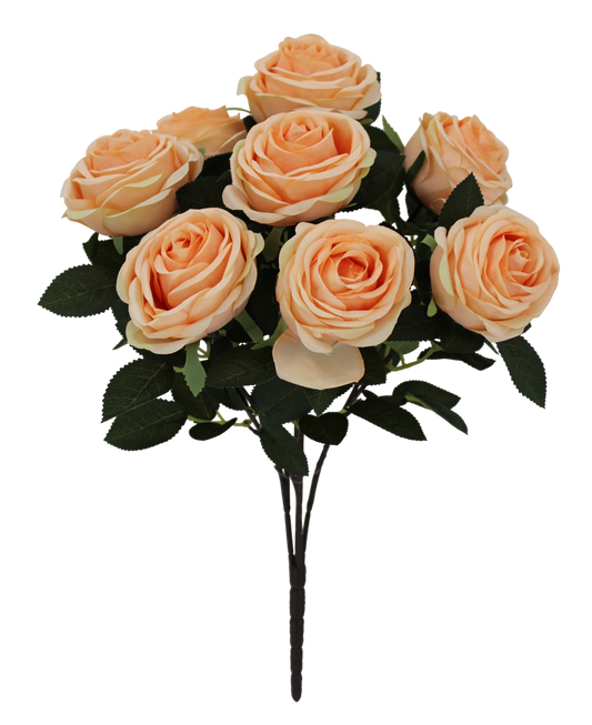 85694-PH | 19" | ROSE BUSH X9 | PEACH