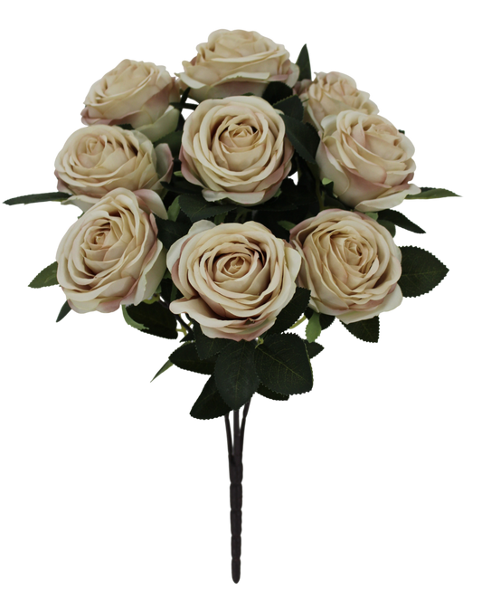 85694-TAUPE | 19" | ROSE BUSH X9 | TAUPE