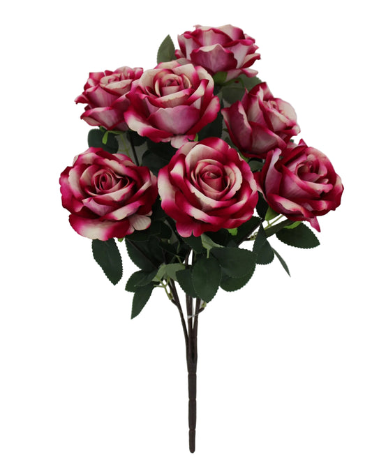 85697-FU | 20.5" | Velvet Rose Bush x7 | Fuchsia