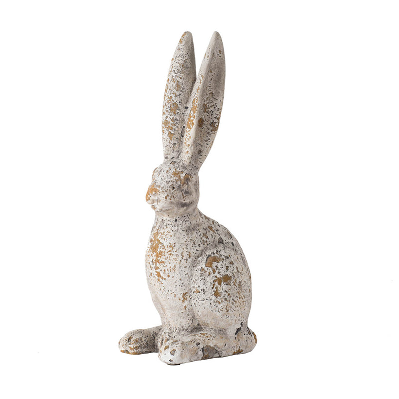 8577 | Weathered Cement Cream Rabbit Statue