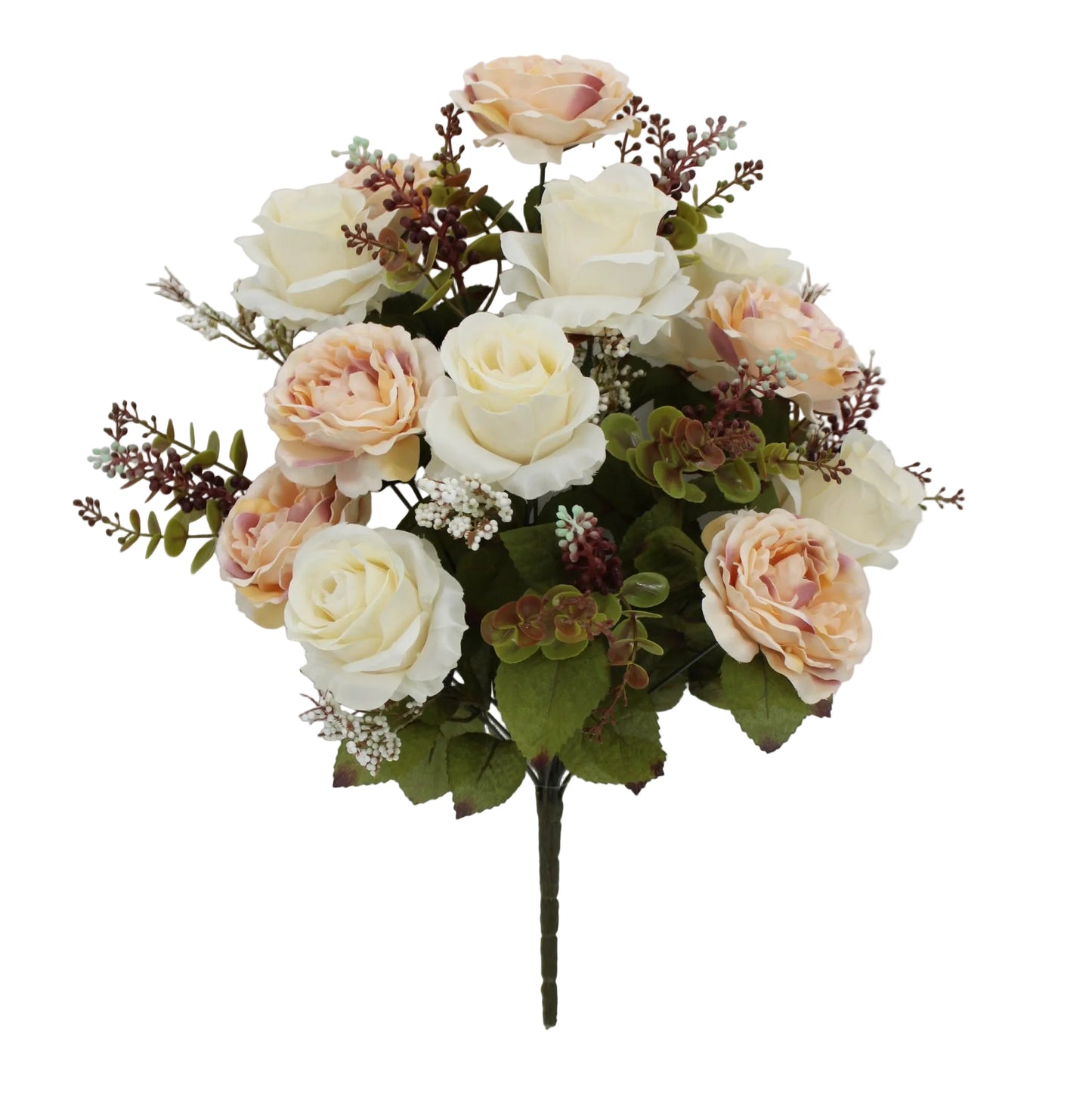 85790-BEIGE | 22" | ROSE ROSE BUD BUSH X18 | BEIGE