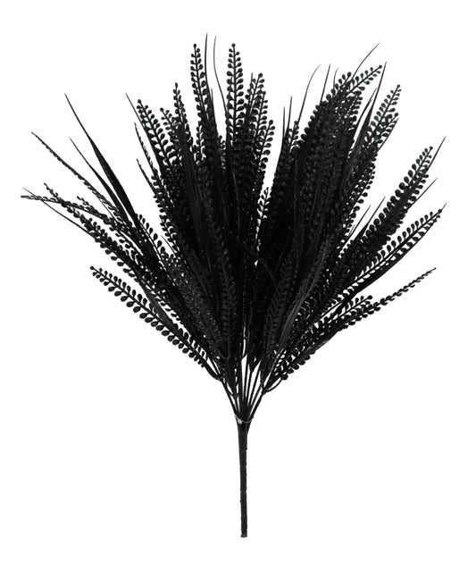85797-BK | 20" | PLASTIC BUTTON FERN | BLACK