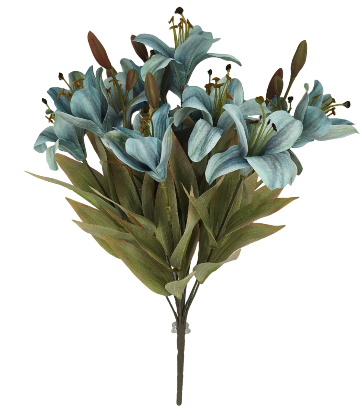 85860-BL | 18" | SMALL LILY BUSH X12 | BLUE
