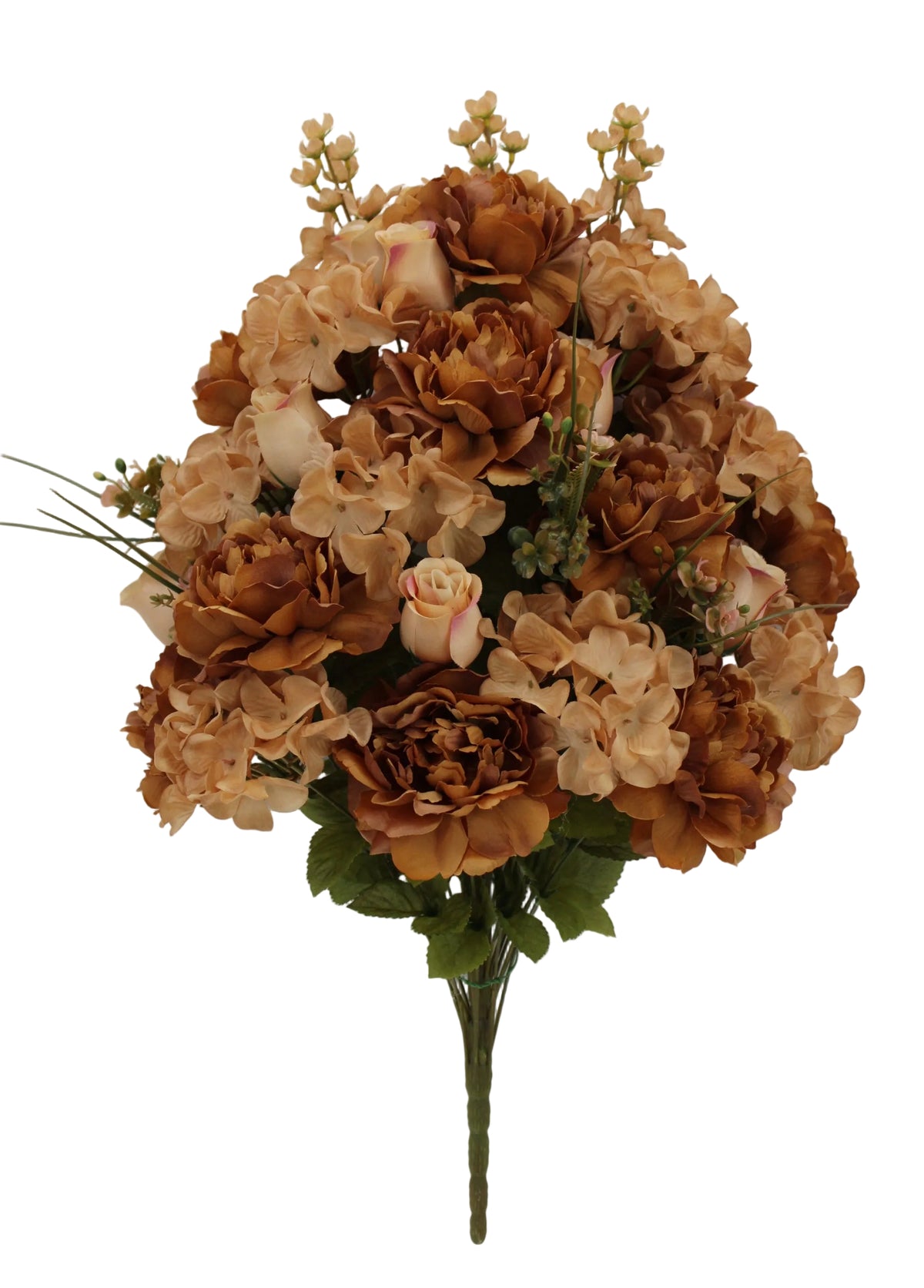 85980-BRN | 30" | PEONY HYDRANGEA ROSE BUSH | BROWN