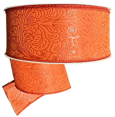 984240-31C | 2.5" | FLOWER EMBOSSED | WATER RESISTANT | RUST | 50YD