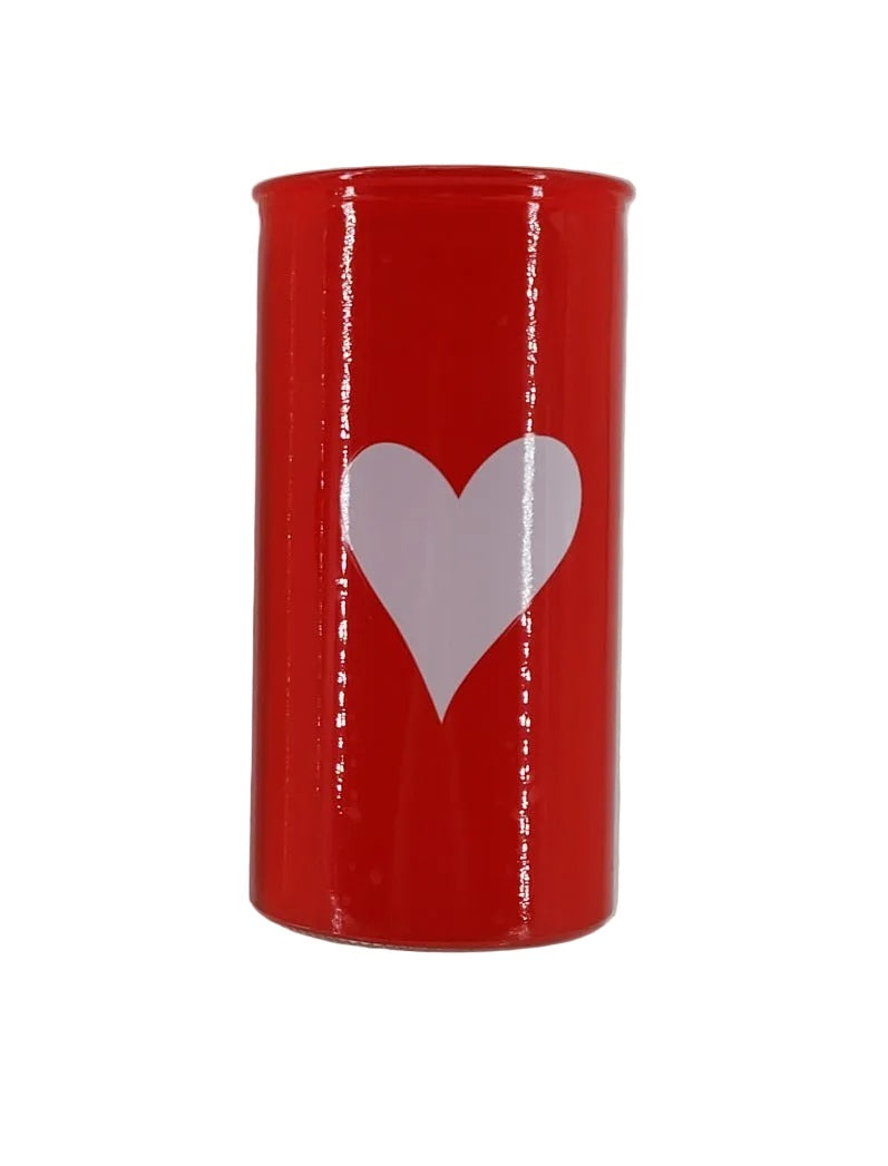 86169ASST | Heart Print Glass Vase | 2 Assorted Colors | SET OF 2