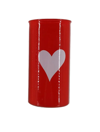 86169ASST | Heart Print Glass Vase | 2 Assorted Colors | SET OF 2