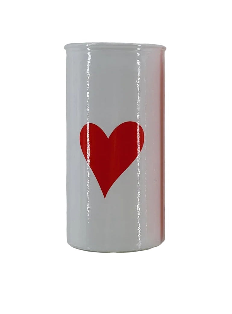 86169ASST | Heart Print Glass Vase | 2 Assorted Colors | SET OF 2