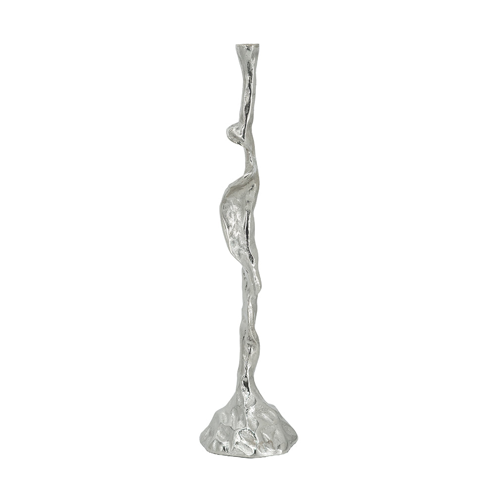 86817 | 6.5"D x 25" | Large Aluminum Tree Branch Taper Holder | Silver