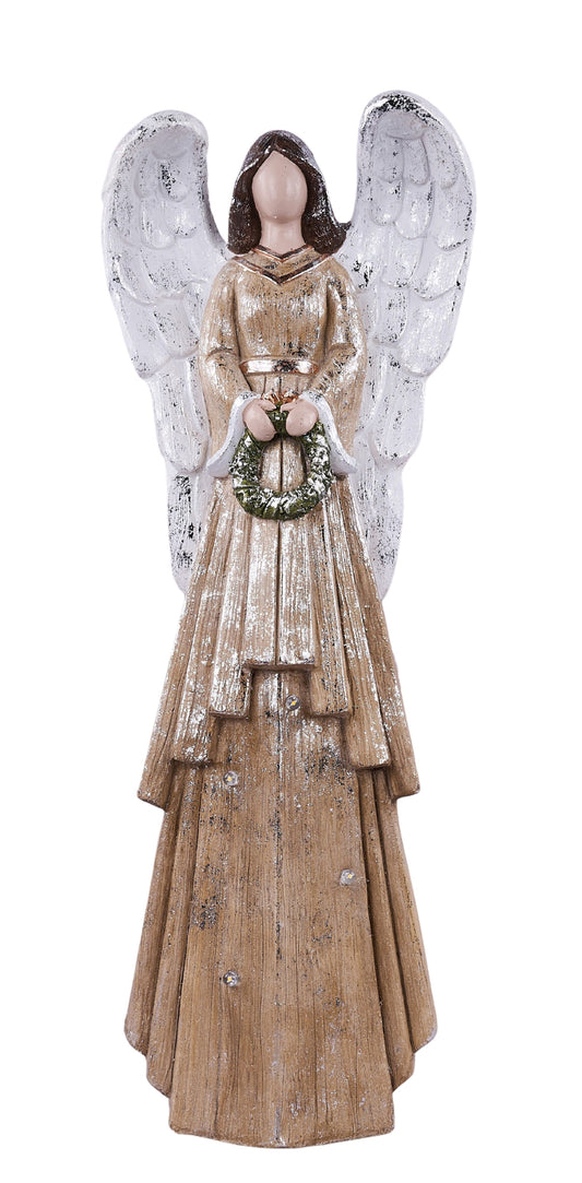 XN0609 | 24.75"H x 9"L | Angel w/Wreath