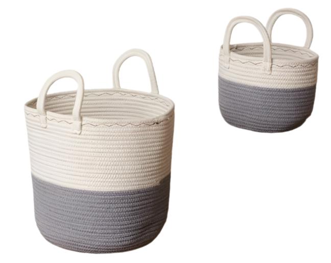 8B2301 Two Tone Rope Baskets S2 - A&B Wholesale Market Inc