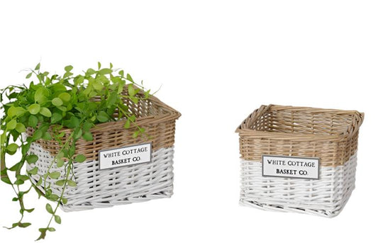 8B2338 Wht Cottage Basket S2 - A&B Wholesale Market Inc