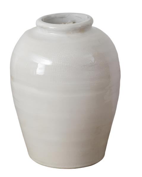 8PT1332 Crackled Vase White - A&B Wholesale Market Inc