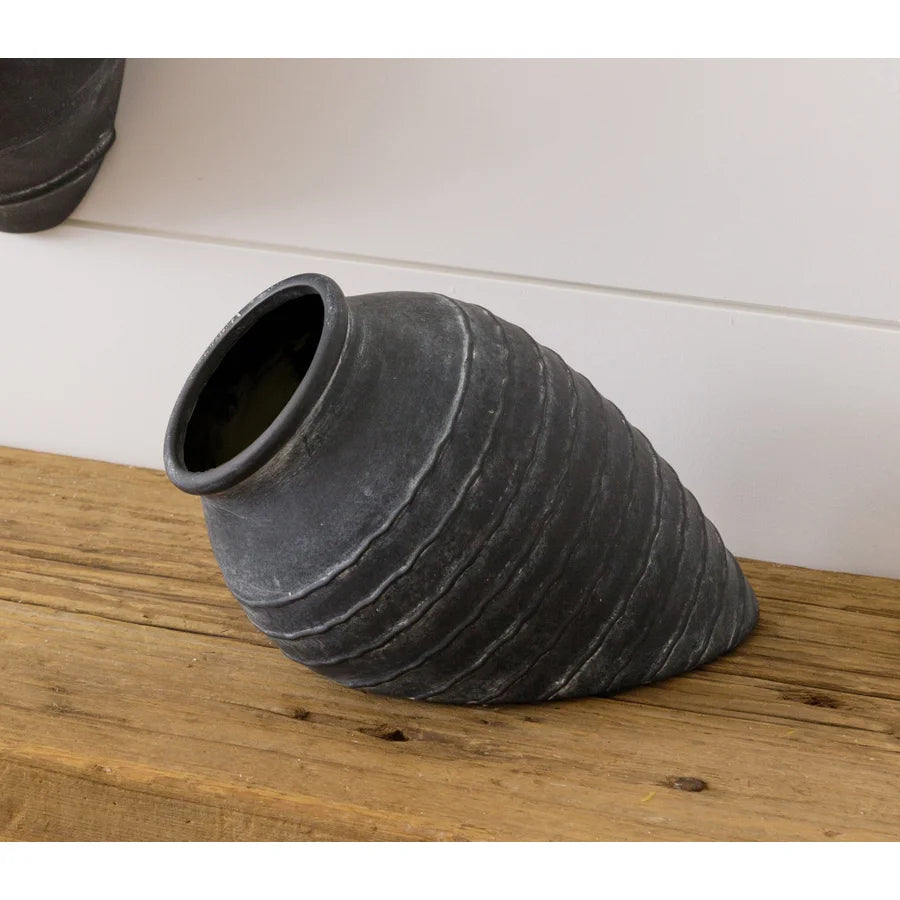 8PT1494 Black Terracotta Vase - A&B Wholesale Market Inc