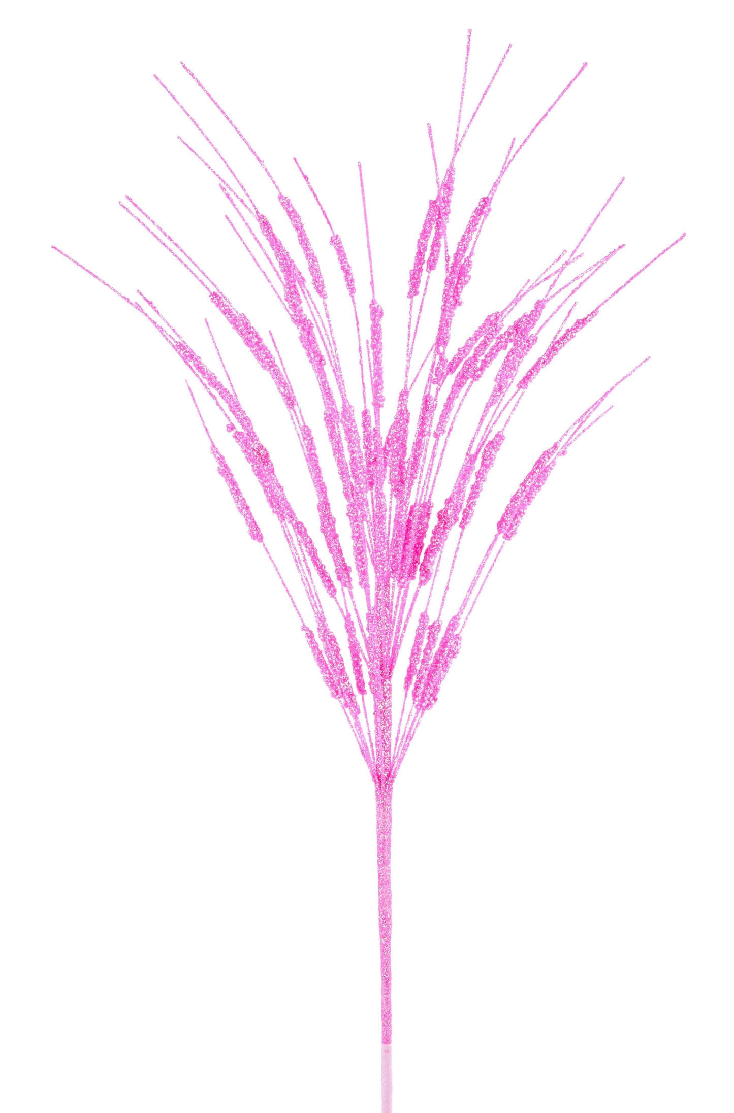 MN053215 | 22"L |  Irid Glttr Mini Bead Cattail Spray |  Lt. Pink - A&B Wholesale Market Inc