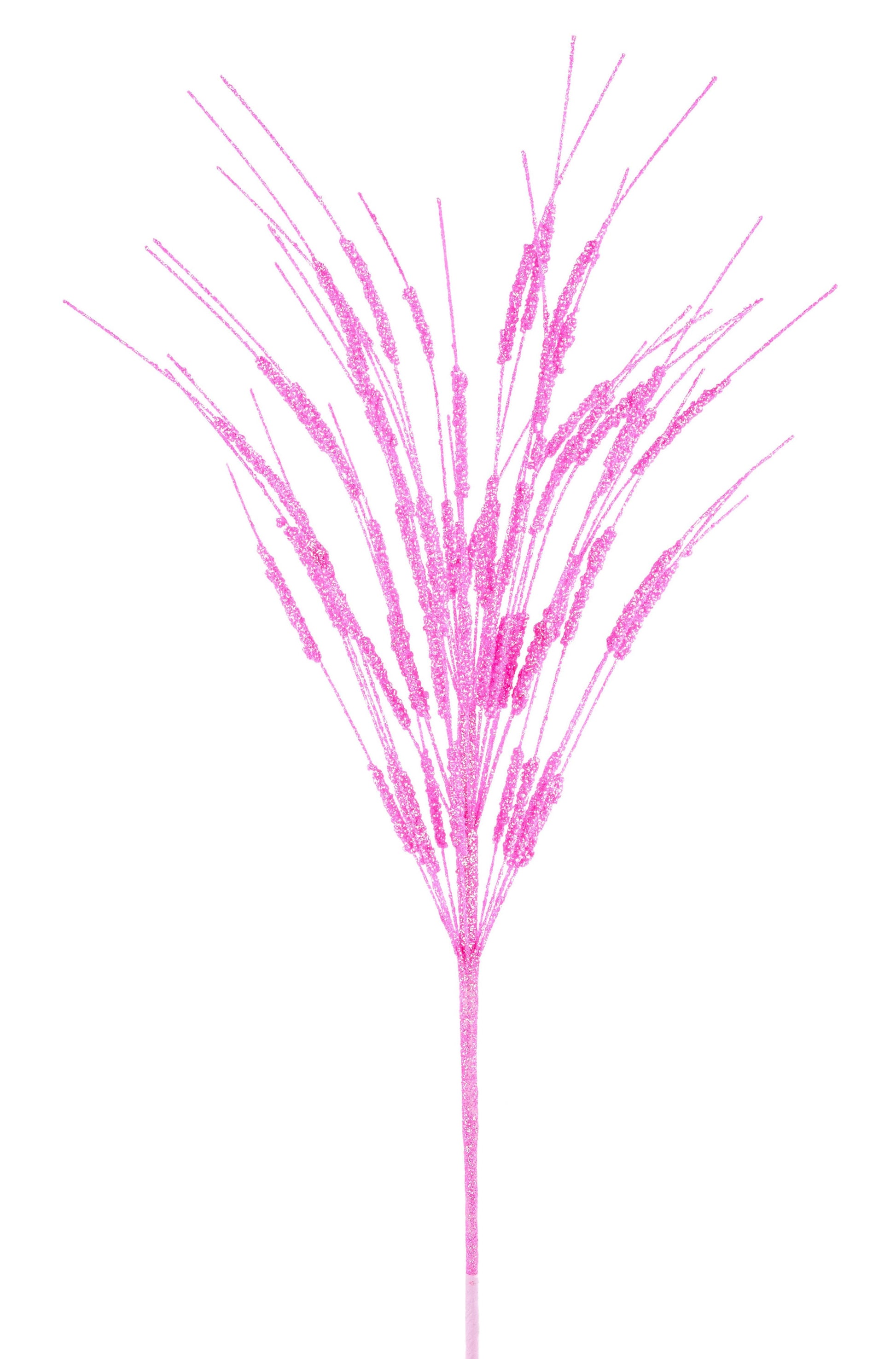 MN053215 | 22"L |  Irid Glttr Mini Bead Cattail Spray |  Lt. Pink - A&B Wholesale Market Inc