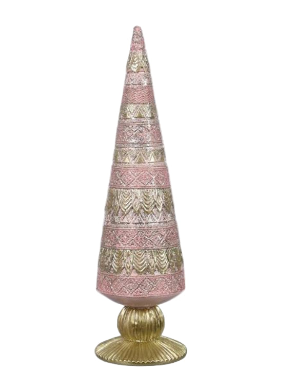 95246 | Resin Christmas Tree | Pink/Gold