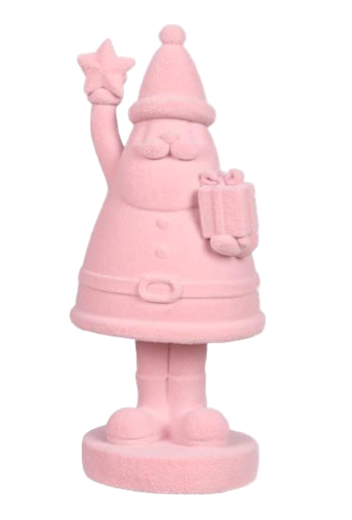 95503 | Resin Flocking Santa Claus Tabletop | Pink