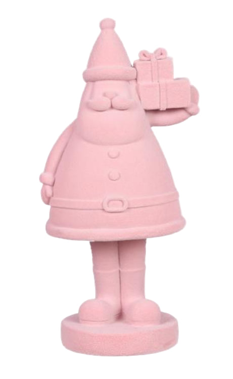 95504 | Resin Flocking Santa Claus Tabletop | Pink