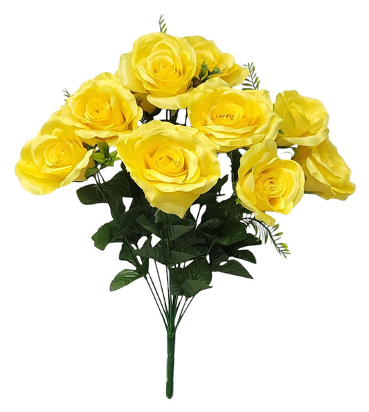 95861 | Rose/Bud Bush x12 | Yellow - A&B Wholesale Market Inc