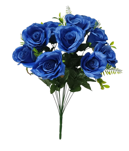95863 | Rose/Bud Bush x12 | Blue