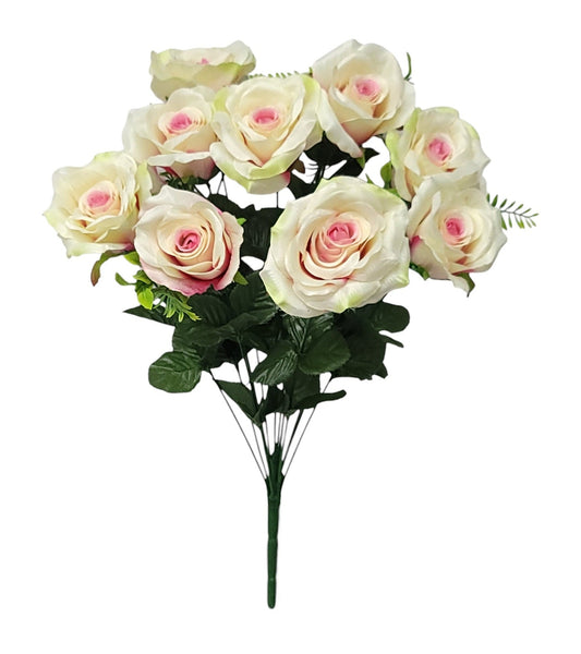 95869 | Rose/Bud Bush x12 | Pink/Cream