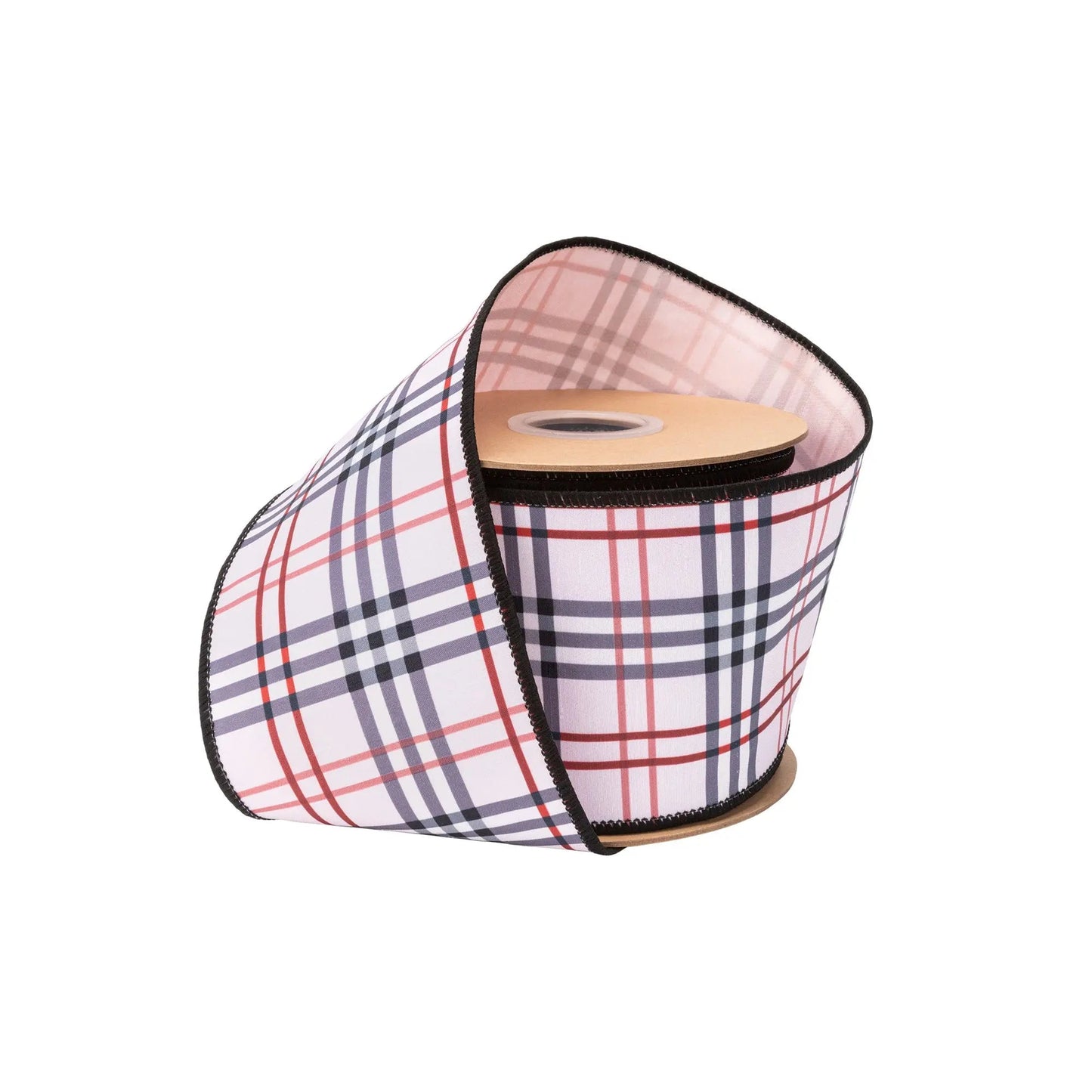 9785W-150-100E | 4" | Dupioni Light Pink Fashion Plaid w/Pink Backing | 10yds