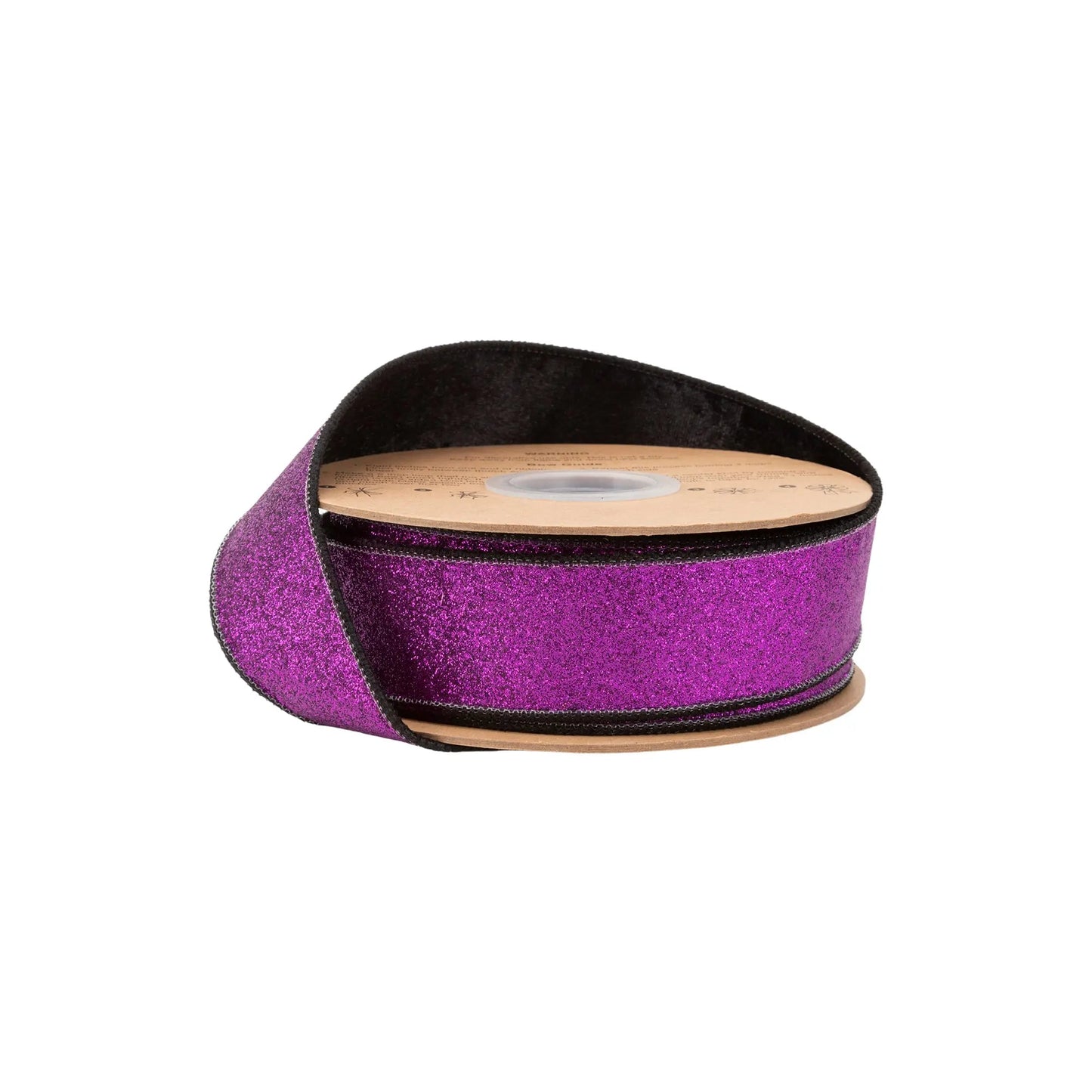 9799W-465-38E | 1.5" | Purple Glitter w/Velvet Black Backing | 10yds