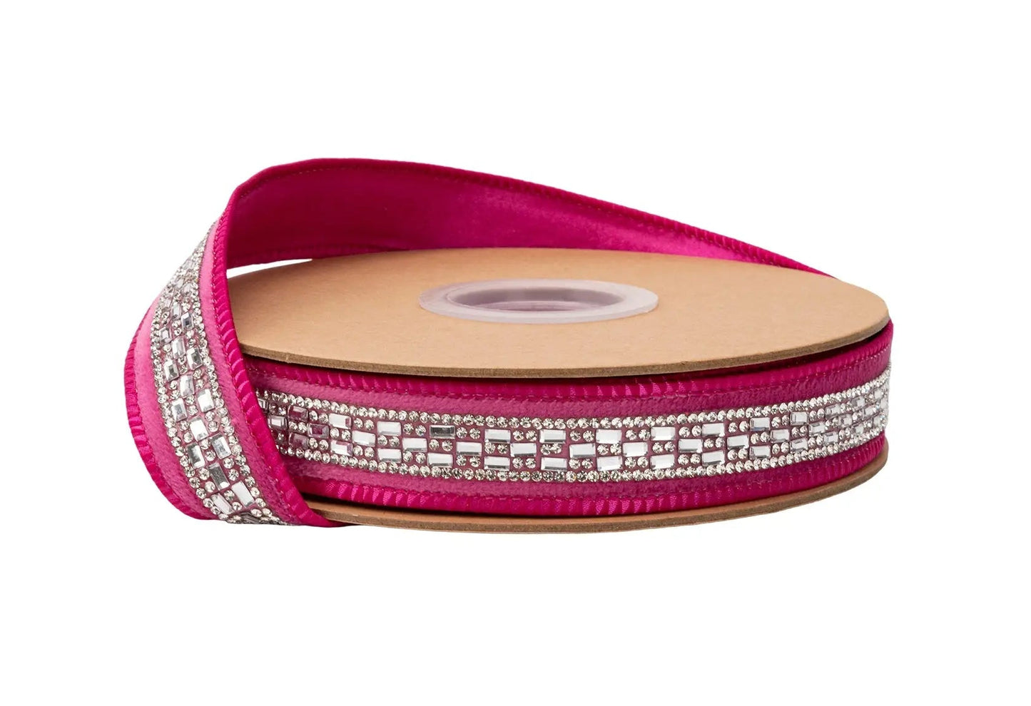 9831W-159-25E | 1" | Reversible Classic Velvet | Red w/Diamond Accent w/Gold Shimmer Backing | 10yds
