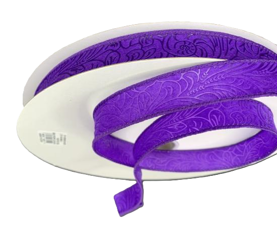 984205-11C | 7/8" | PURPLE | FLOWER EMBOSSED | WATER RESISTANT | 50YD