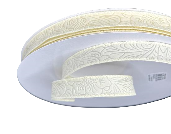 984205-18C  | 7/8" | IVORY | FLOWER EMBOSSED | WATER RESISTANT | 50YD