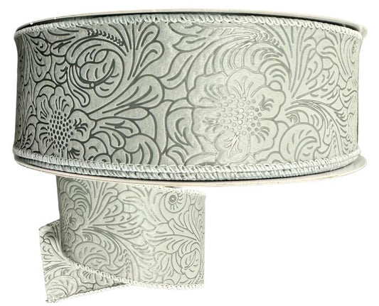 984240-16C  | 2.5" | GREY | FLOWER EMBOSSED | WATER RESISTANT | 50YD